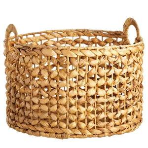 Providence Melia Round Flower Weave Storage Basket with Handles, Medium