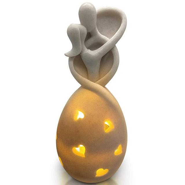 OakiWay Wedding Gifts For Couple - Infinity Love Candle Holder Statue w/ Flickering Led Candle, Anniversary, Engagement, Valentines, Relationship, Couples Gifts, Registry Items, Romantic Bedroom Decor