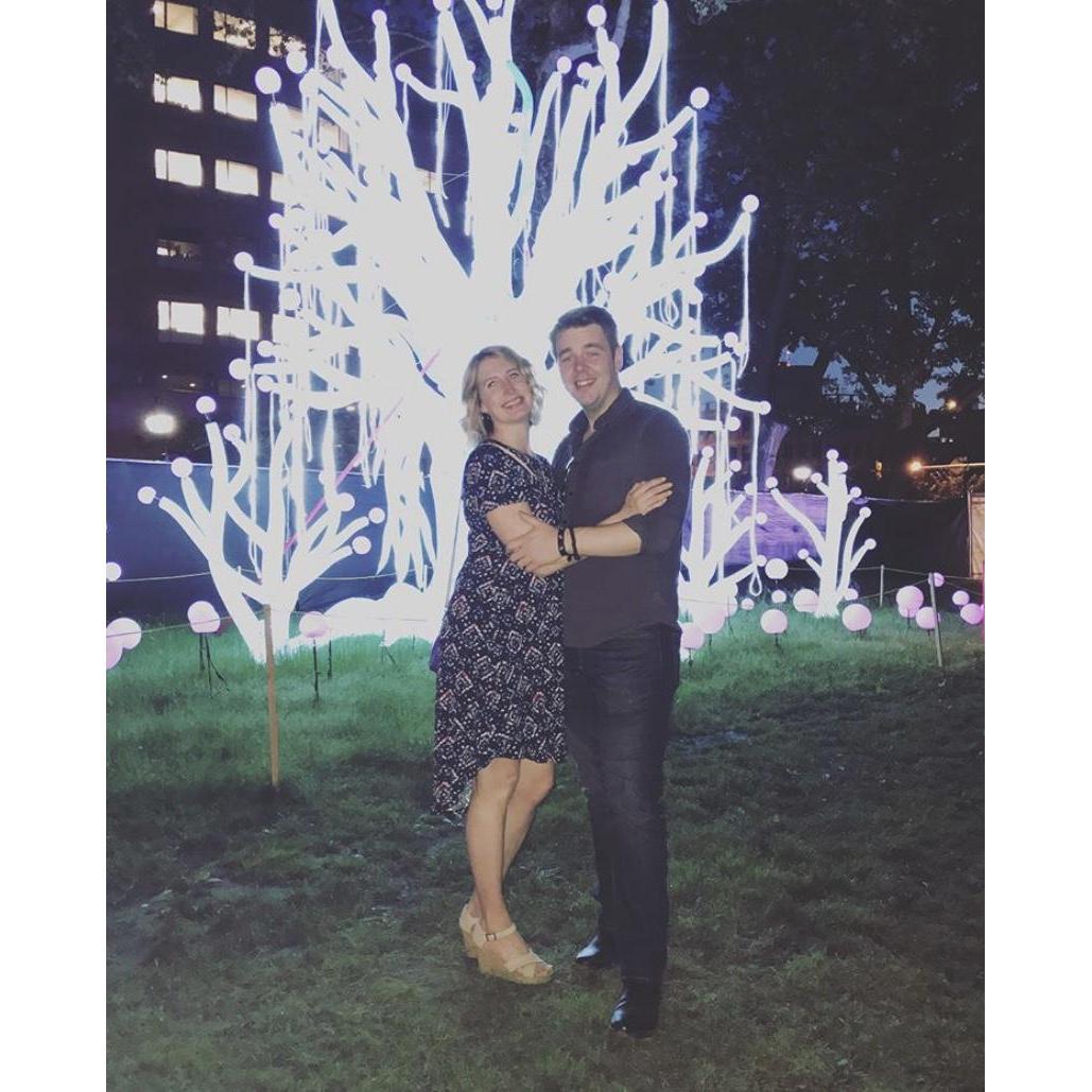 Celebrating our first anniversary at the Chinese Lantern Festival in Philly.