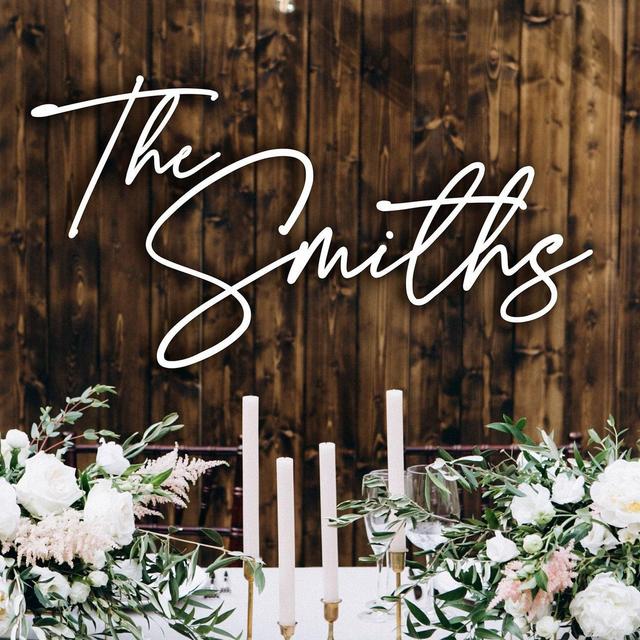 Last Name Wood Sign Wedding Decor Sign, Family Name Sign Wood, Large Wedding Last Name Sign, Hedge Backdrop Name Sign, Hedge Wall Sign