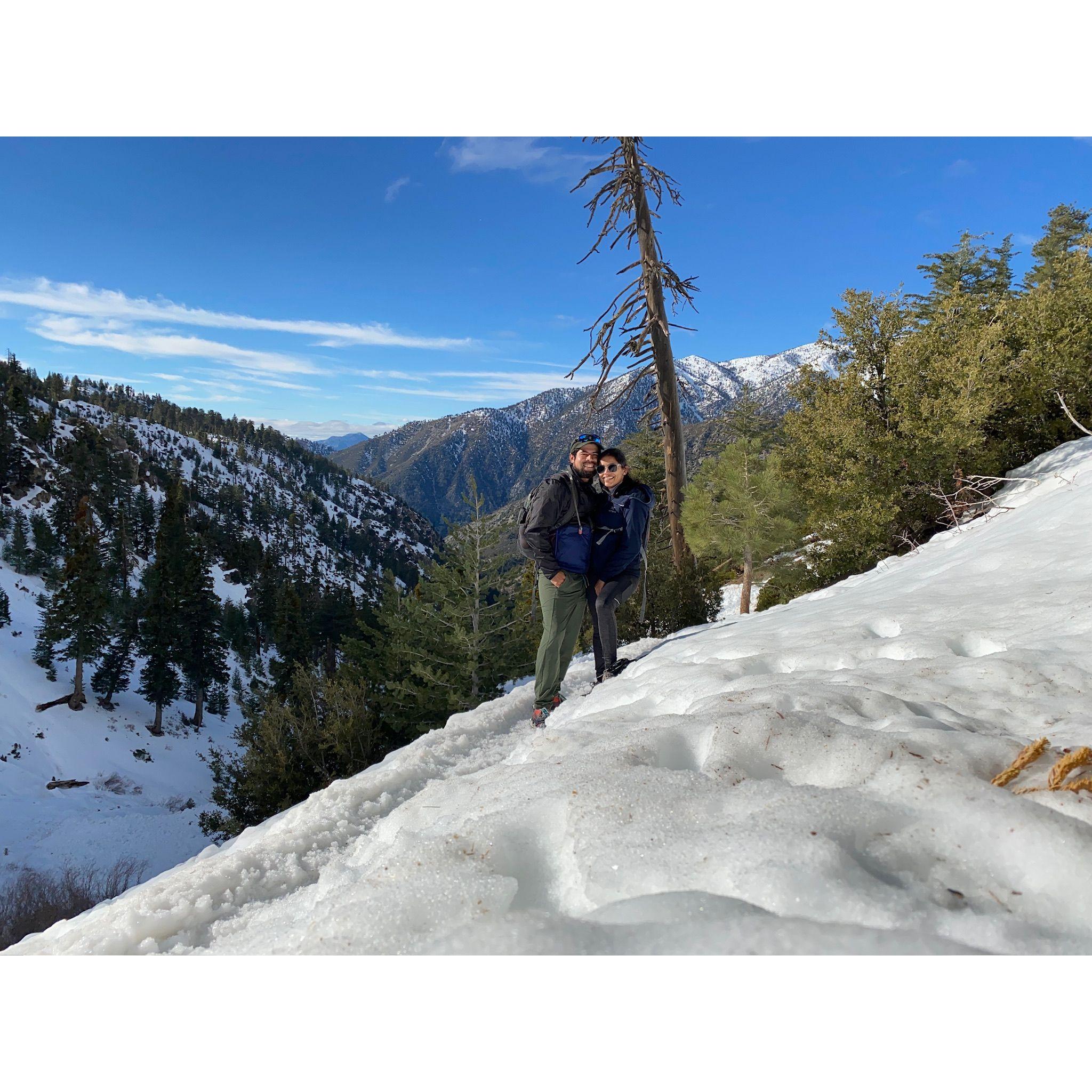 First snow hike together
