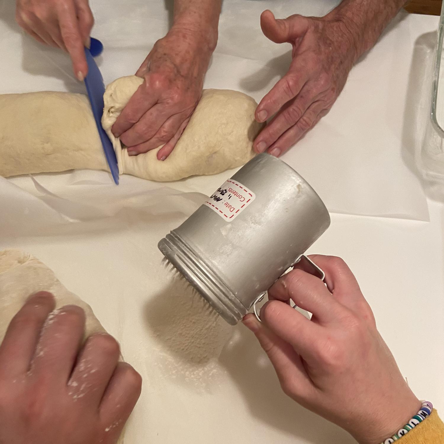 Baking bread with Grammie and Uncle Bobby!