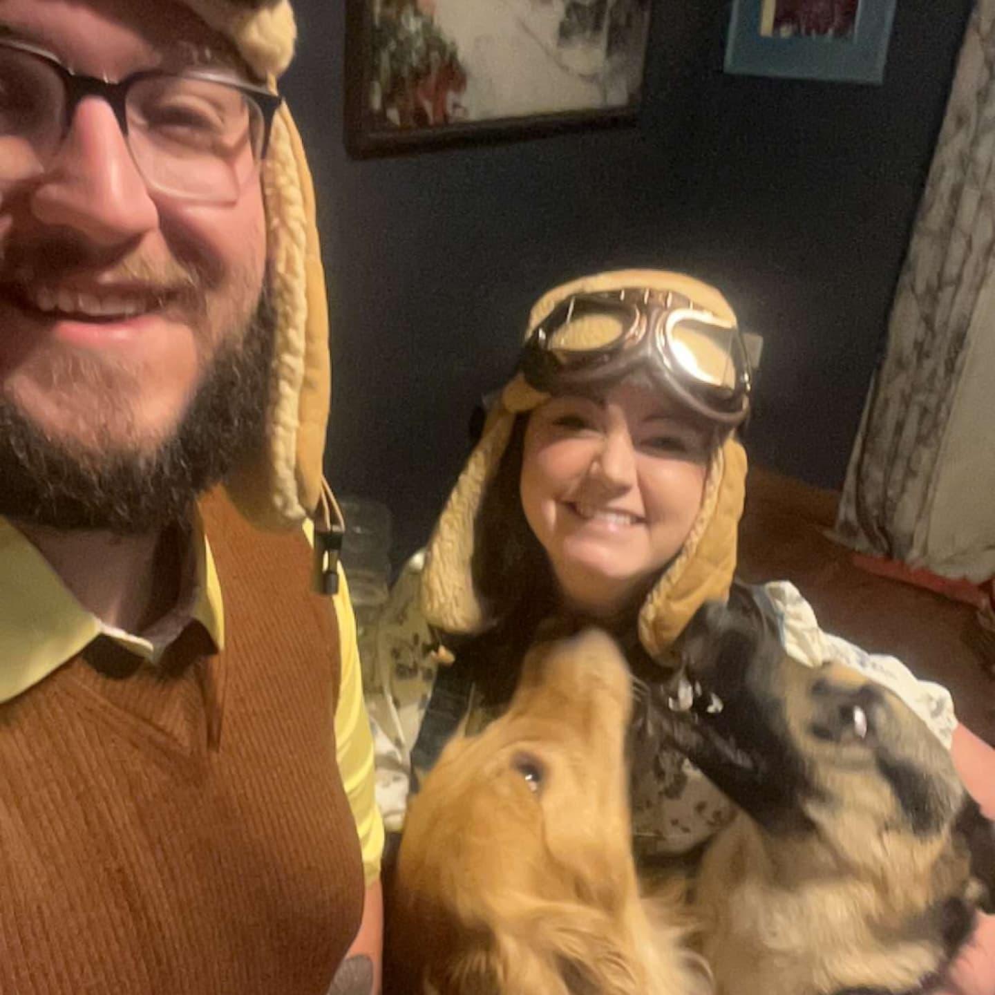 Halloween with our fur babies, Mazikeen and Morty!
