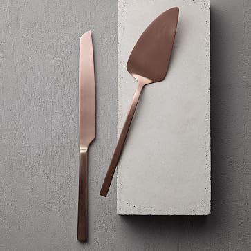 West Elm Rose Gold Cake + Knife Set