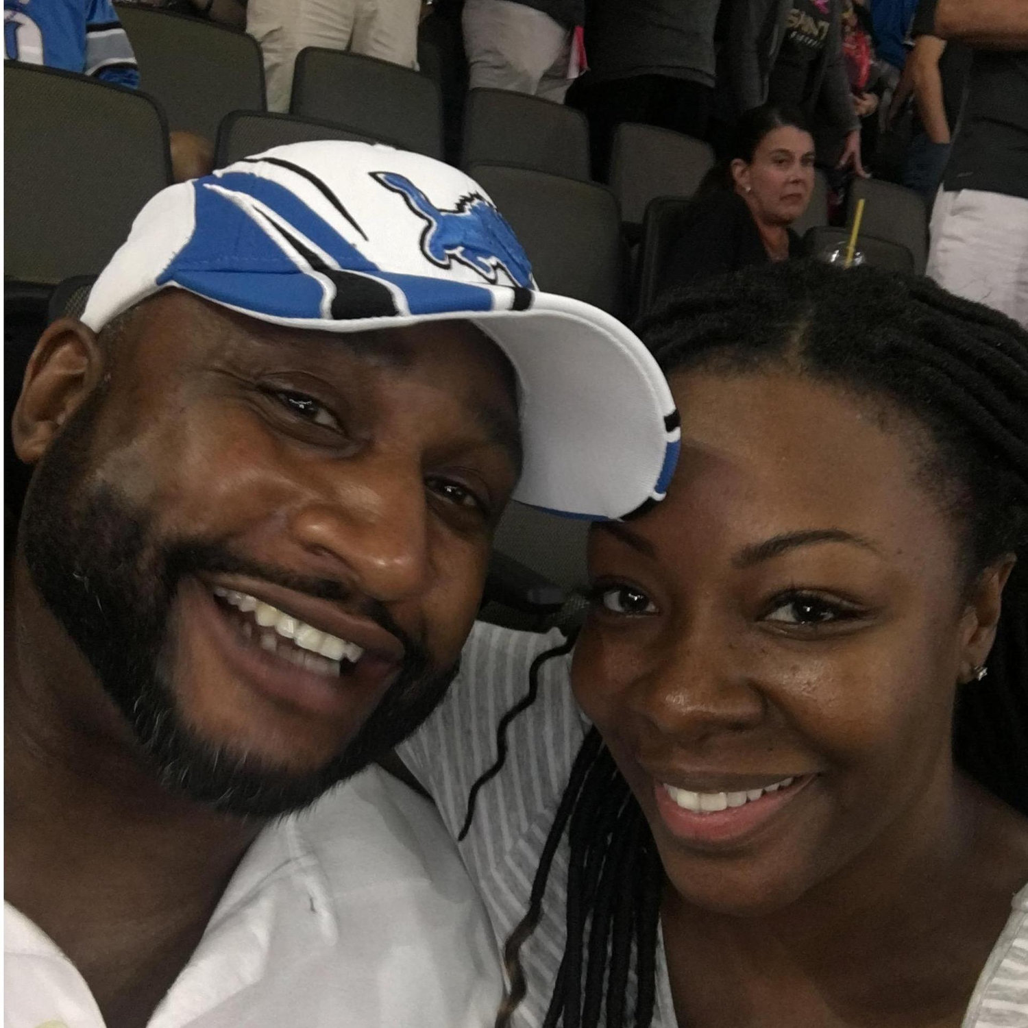 Our first football game together... of course the Saints whooped the Lions!