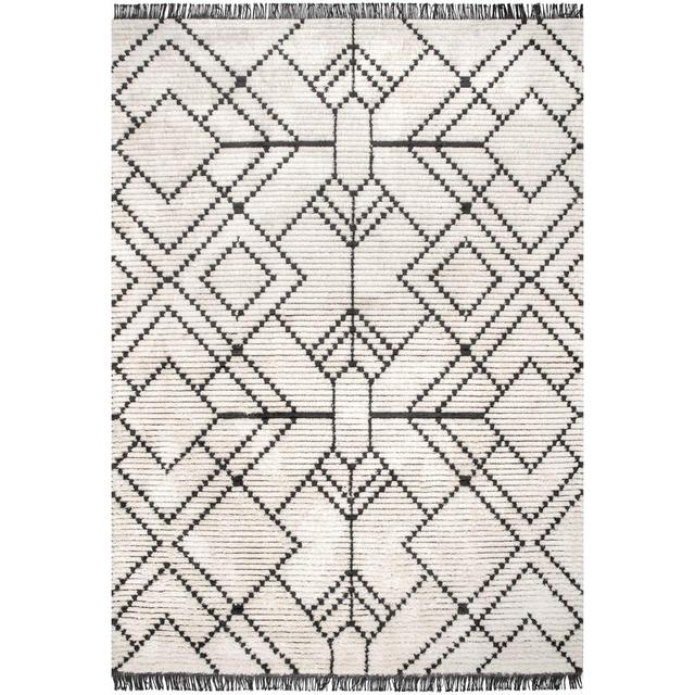 Nola Geometric Area Rug in Beige