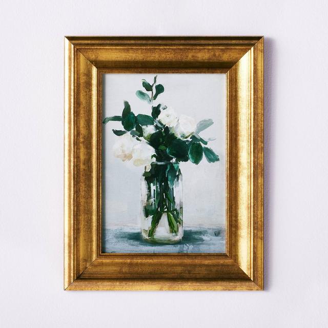 11" x 14" Floral Arrangement Framed Wall Canvas Gold/White - Threshold™ designed with Studio McGee