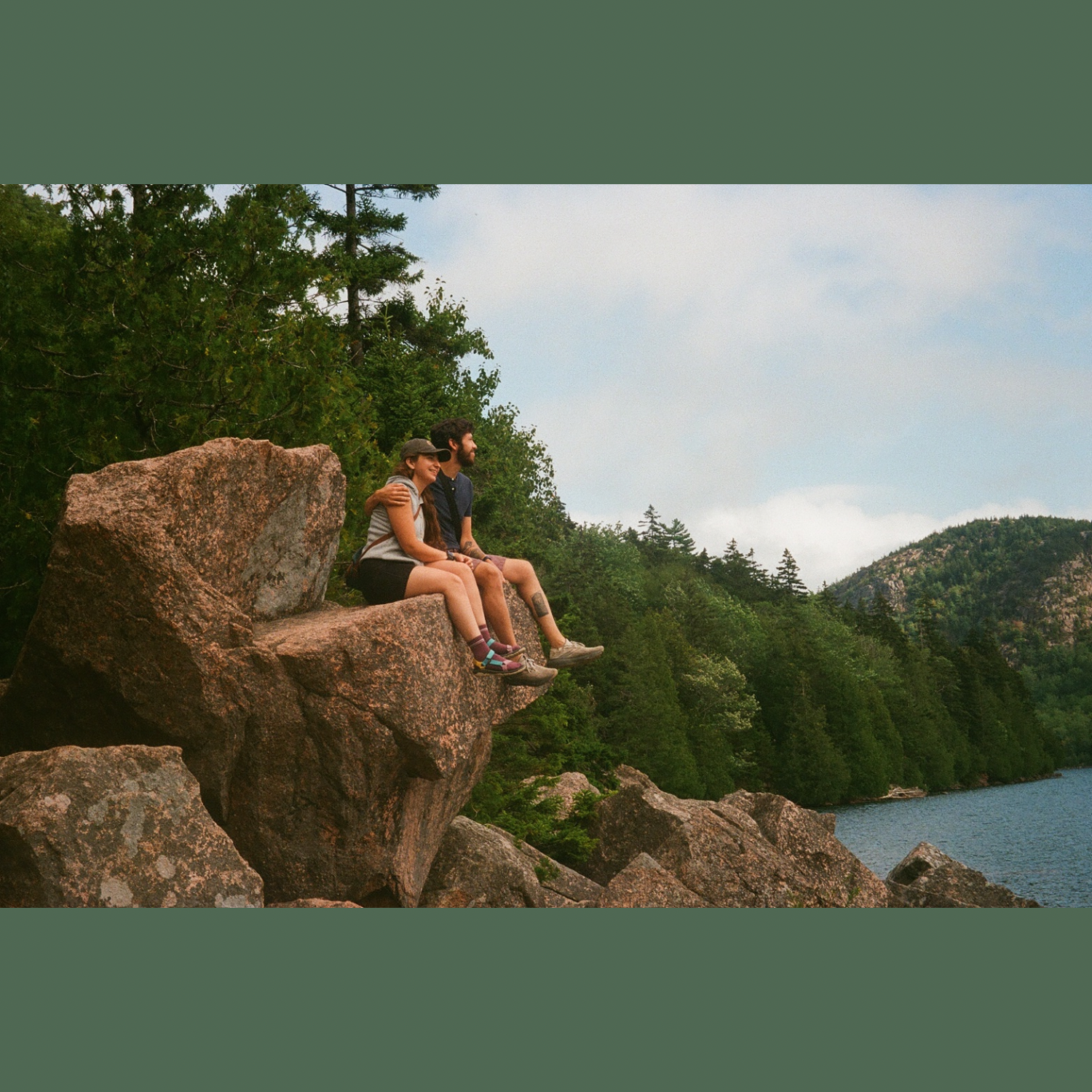 Will & Marissa enjoying the view during a quick break while on the Jordan Pond Loop Trail. This fun 3-mile loop is right next to the Jordan Pond House, whose fresh-baked popovers are a must-try.
