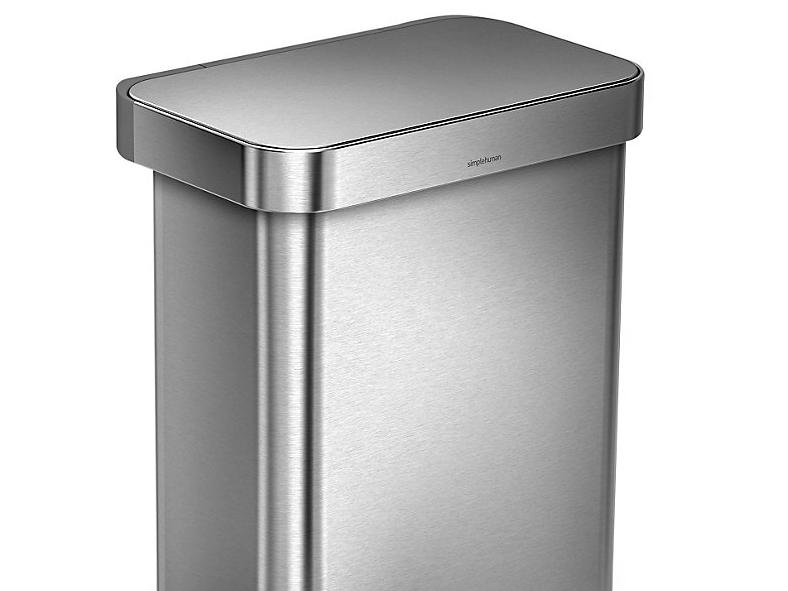 simplehuman® 55-Liter RectangularStep Trash Can with Liner Pocket in Brushed Stainless Steel