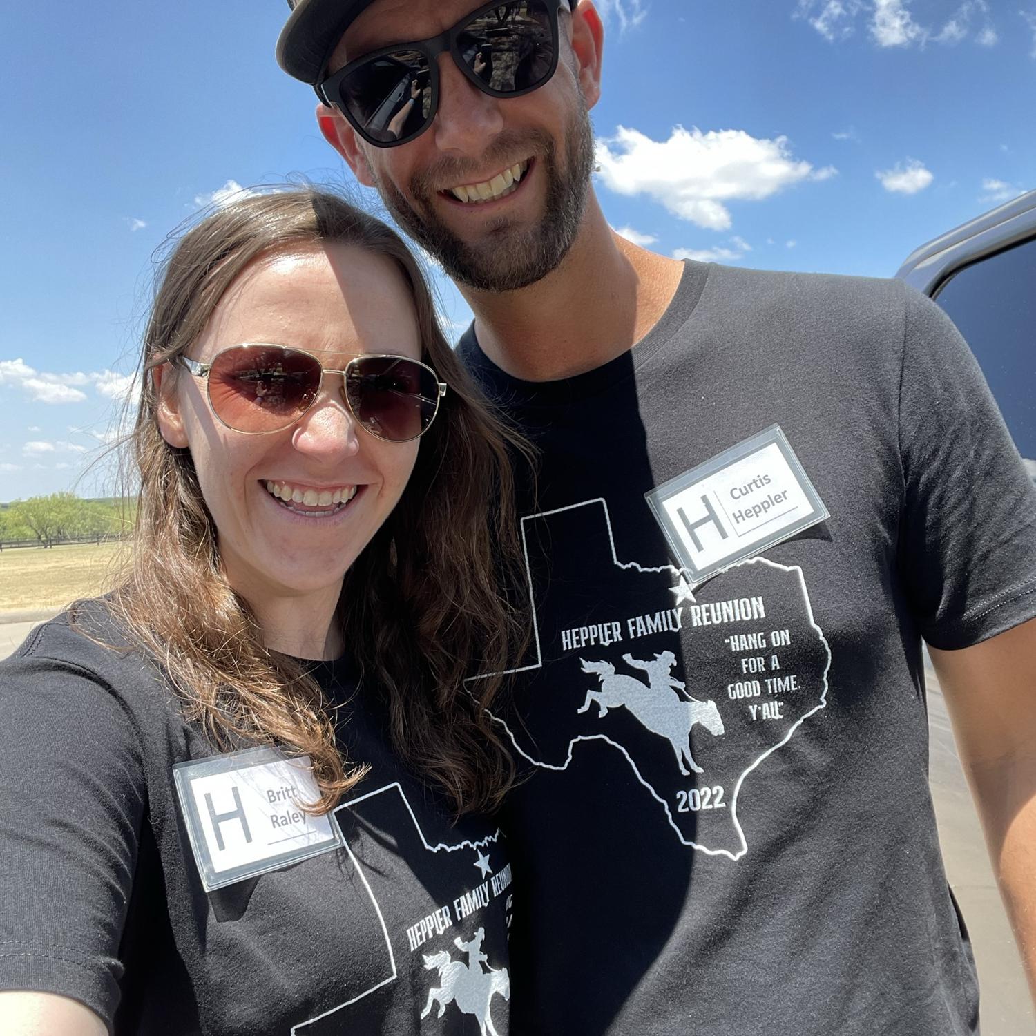 When Curtis took his girlfriend to his giant family reunion and Brit wore a Heppler shirt... 😊