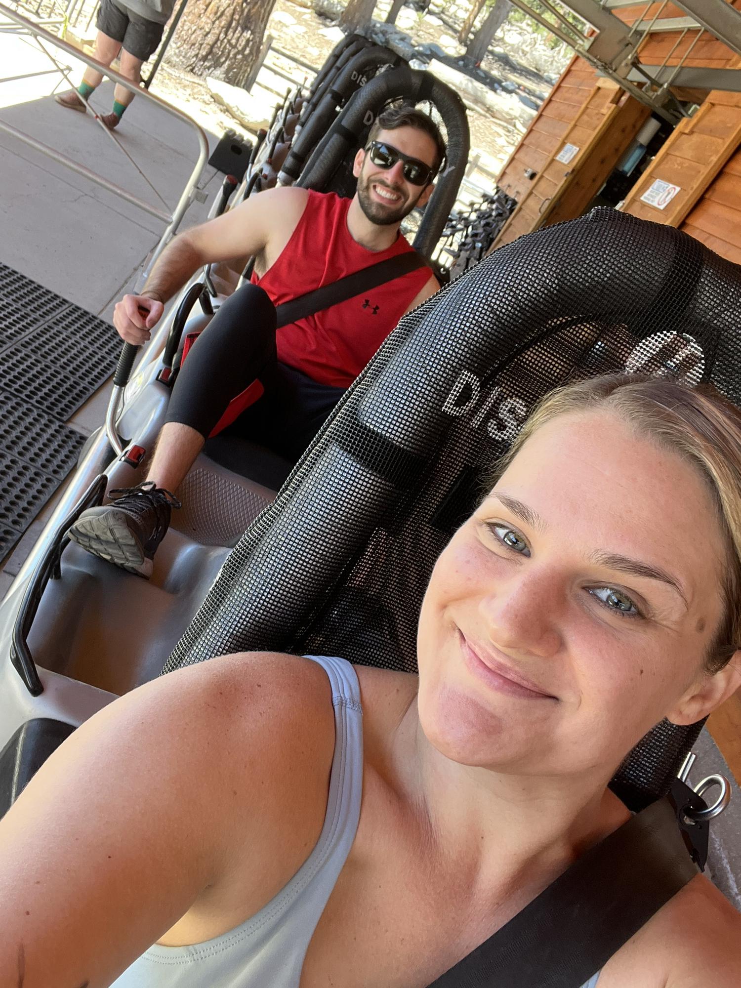 On the mountain rollercoaster over Heavenly Village in Tahoe.