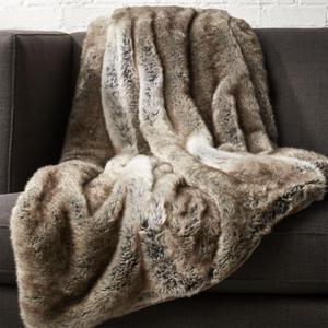 Light Grey Faux Fur Throw