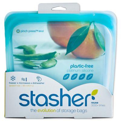 Stasher Reusable 15 oz. Silicone Food Storage Bag in Aqua