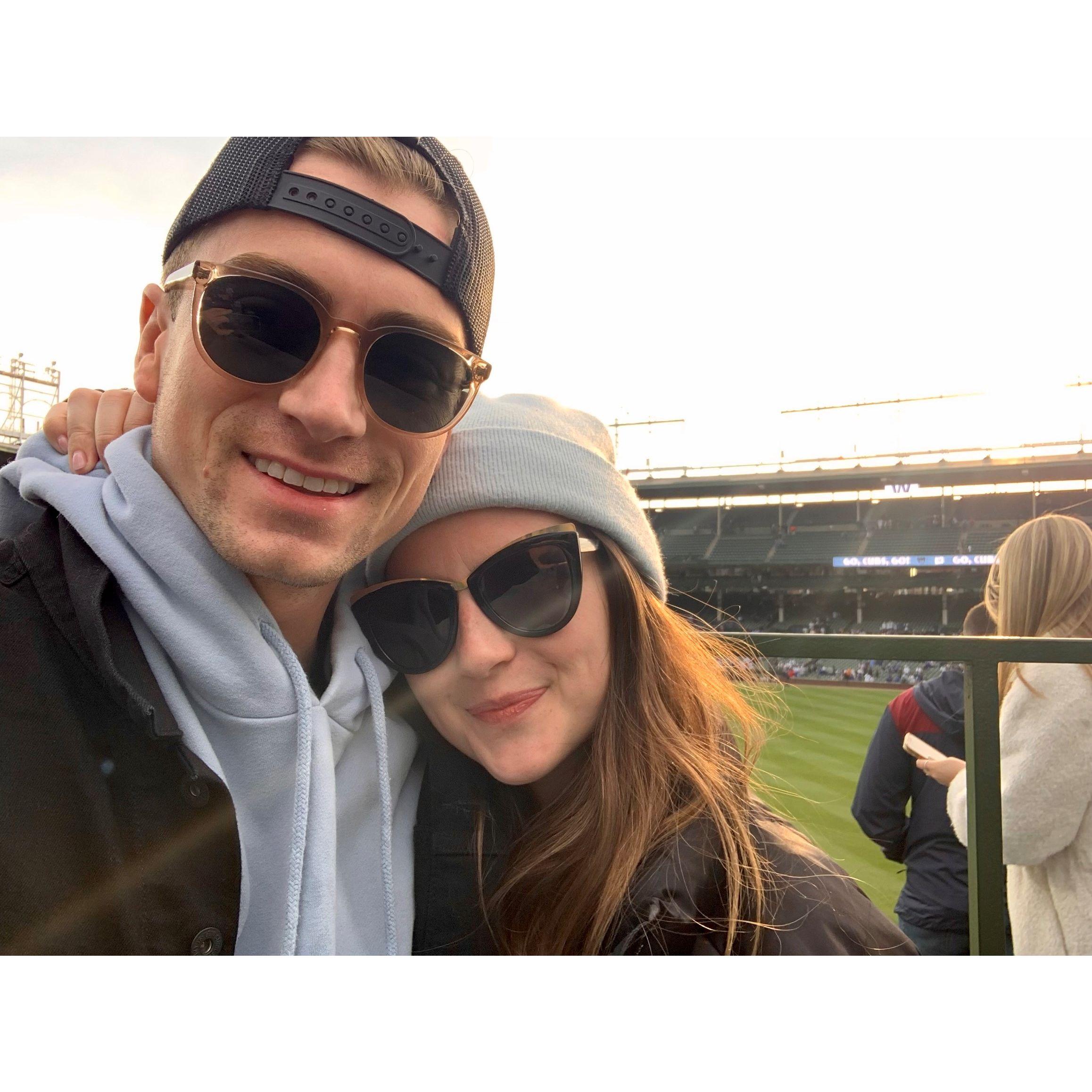 Our favorite place to spend a spring/summer day - The bleachers of Wrigley.