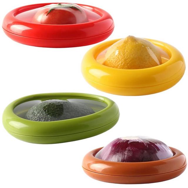 Silicone Fruit And Vegetable Crisper Box, Kitchen Multifunctional Fruit And Vegetable Crisper Container Set, Avocado Saver，onion Saver