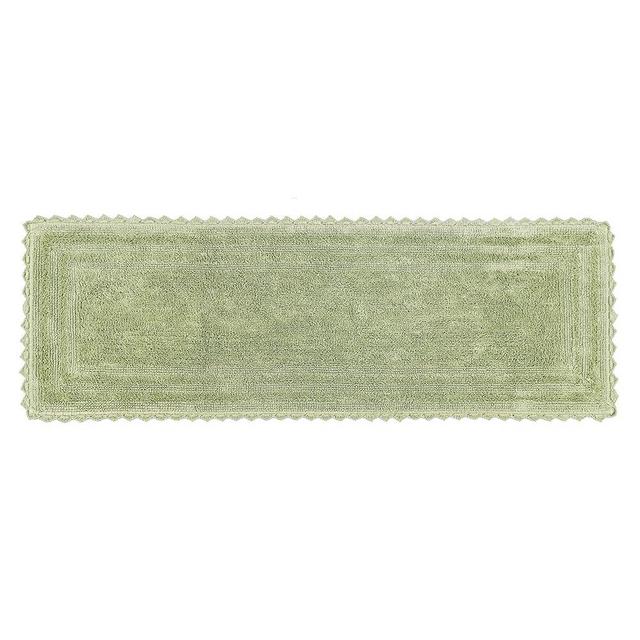 Better Trends Lilly Crochet Rug 100% Cotton Luxury 20x60 Long Bathroom Rug Water Absorbent Washable Reversible Soft Runner Bath Mats for Bathroom Floor Decor Tub Shower Sage