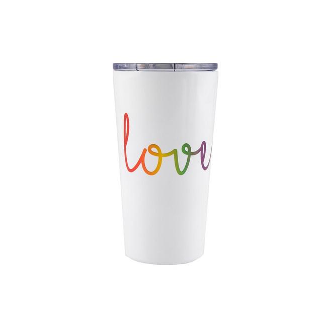 Thirstystone by Cambridge 2 Pack of 20 oz White Highballs with Metallic "Love" Decal