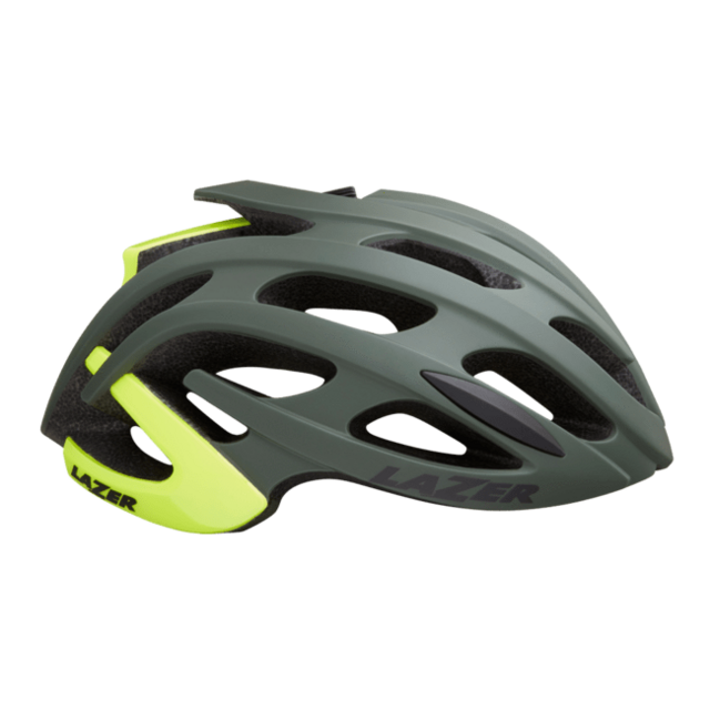 Lazer Blade+ MIPS Road Bike Helmet - Dark Green / Flash Yellow
