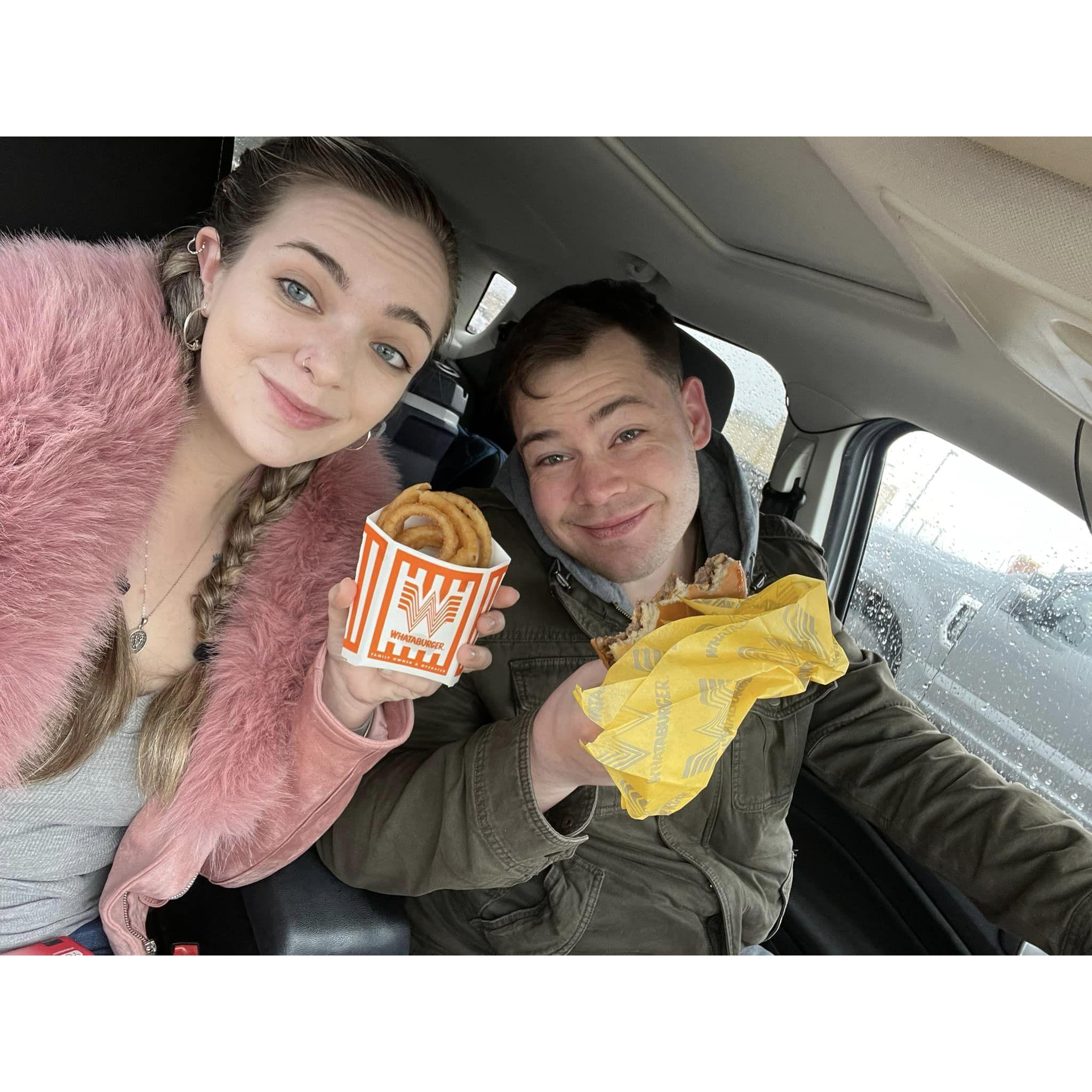 First time we had authentic Whataburger in a small town near Dallas, TX. (They said it was their version of a steakhouse for their town)