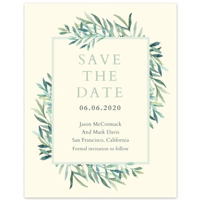 Cream, Yellow Wedding Digital Save the Date - Eastwick Block