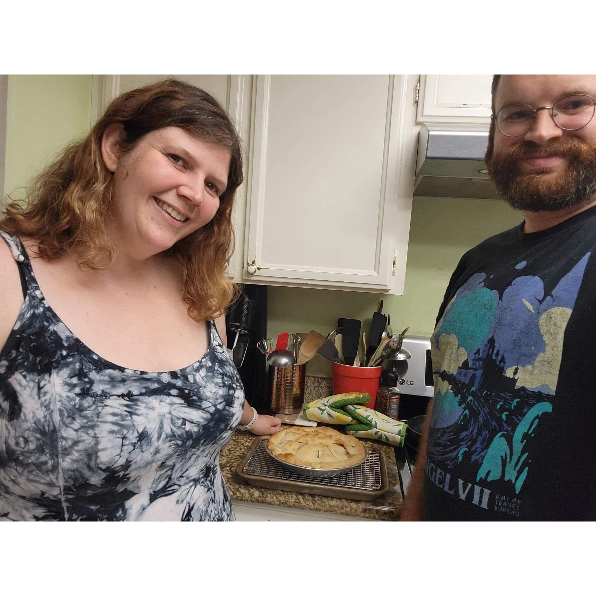 We baked an apple pie together...