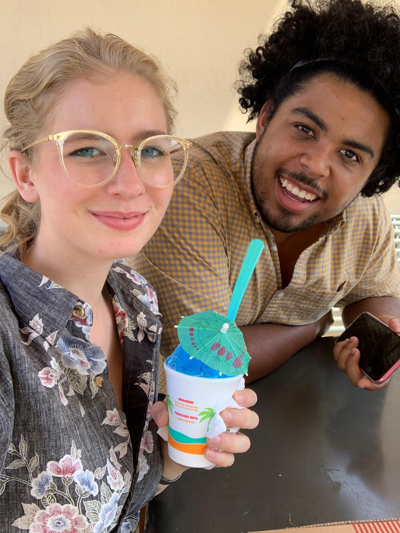 Maddie really loves shaved ice. Give her some shaved ice and she's good to go. - Gus