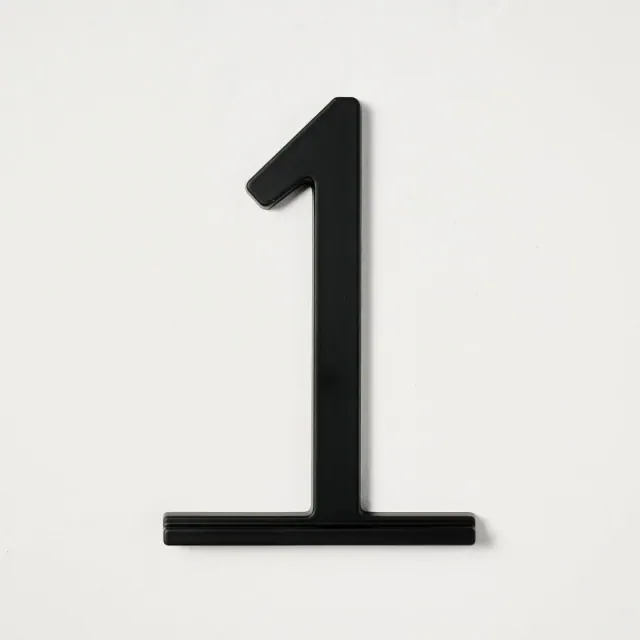 5" Metal House Number 1 Plaque Matte Black - Hearth & Hand™ with Magnolia: Address Numbers, Powder-Coated Aluminum