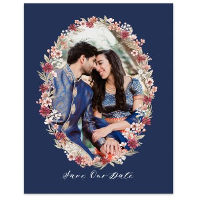 Midnight Blue Wedding Digital Save the Date - Monaco Portrait