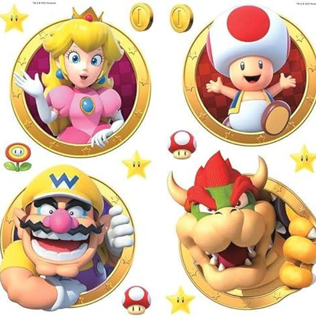RoomMates RMK5224SCS Super Mario Character Peel and Stick Wall Decals