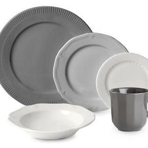 Eclectique 20-Piece Place Setting, Mixed Grey