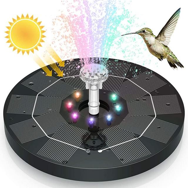 AISITIN 3.5W LED Solar Fountain for Birdbath, Solar Water Fountains with 3000mAh Battery 6 Nozzles, Solar Powered Fountain Pump Solar Fountain for Garden Birdbath Pond Pool Fish Tank Outdoor