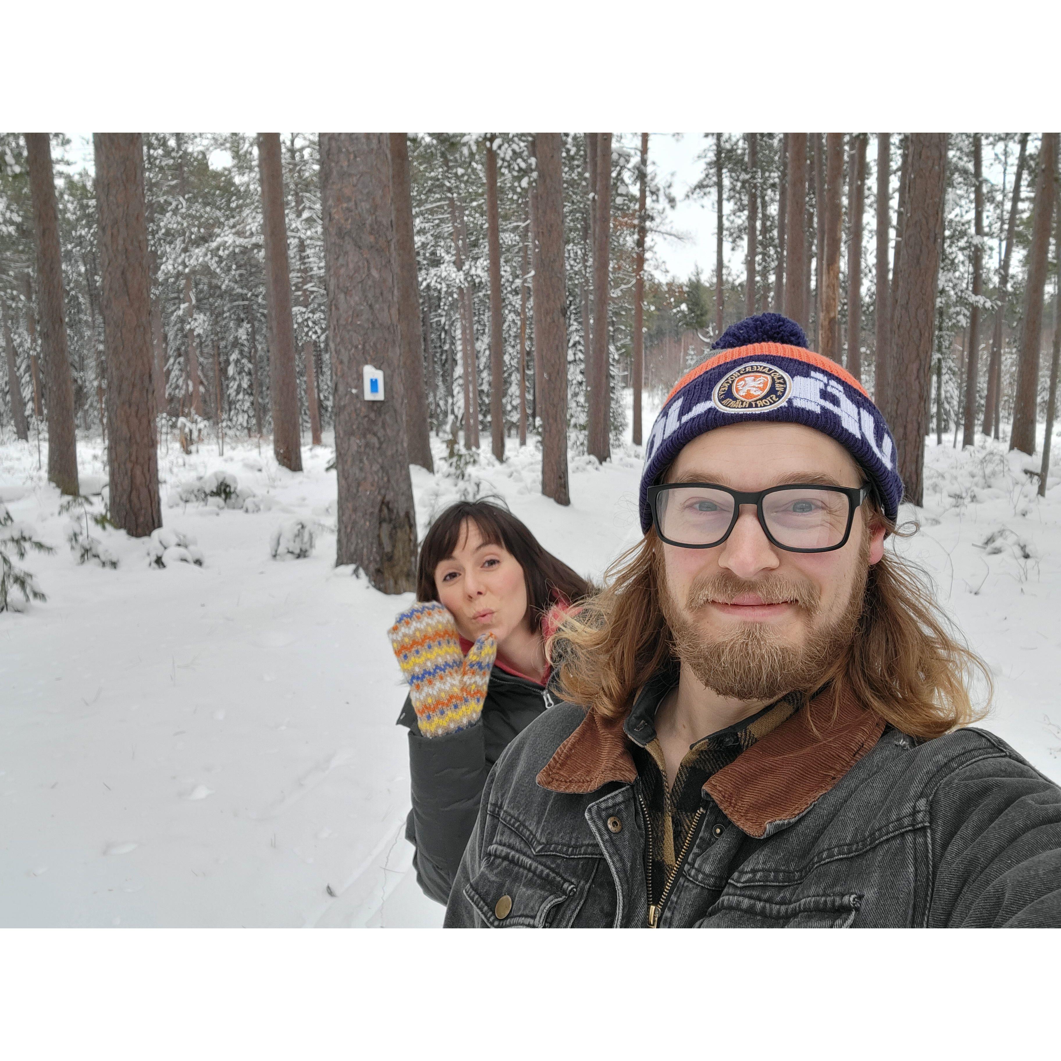 Snowshoeing adventures in Cloquet
