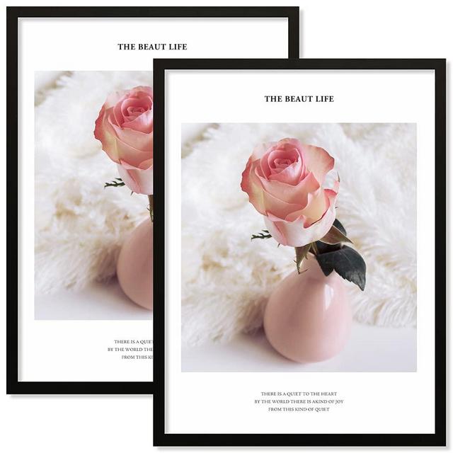 18x24 Frame Black Wood 18x24 Picture Frame Without Mat Wall Hanging Elegant Simplicity Poster Frame Gallery Wall Art Home Decor, Set of 2