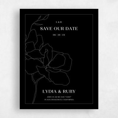 Black Wedding Save the Date - Linwood Portrait