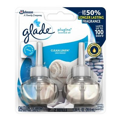 Glade PlugIns Scented Oil Air Freshener Refill, Clean Linen, 2ct, 1.34oz