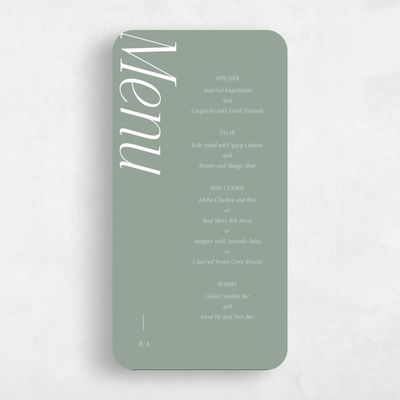 Green Rounded Wedding Menu - Mycenae