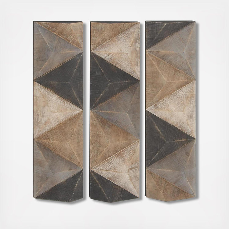 Tisbury Lane, 3-Piece Geometric Handmade 3D Wall Decor Set | Zola