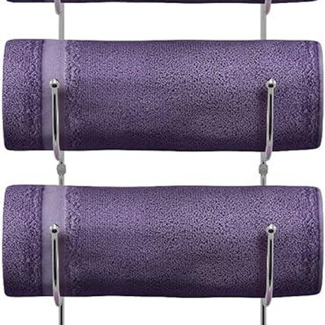 Sorbus Bathroom Towel Holder - 5 Tier Metal Towel Rack with Wood Shelf for Rolled Bath Towels, Washcloths, Linens, Hand Towels, Soaps & Accessories - Wall Mounted Towel Rack for Bathroom Towel Storage