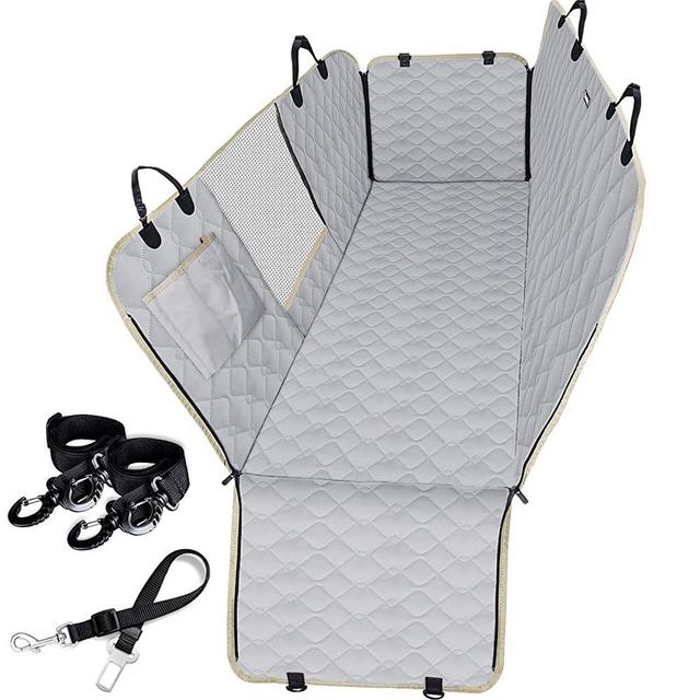 Lassie Dog Car Seat Covers for Back Seat 100% Waterproof with Mesh Visual Window Durable Scratchproof Nonslip Dog Car Hammock with Universal Size Fits for Cars, Trucks & SUVs