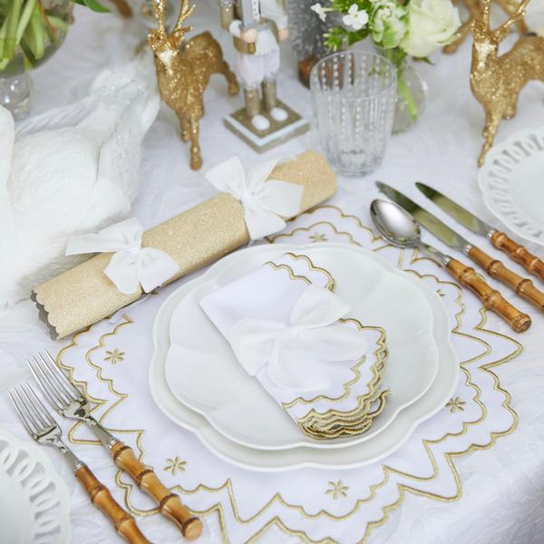 White Scalloped Dinner Plate