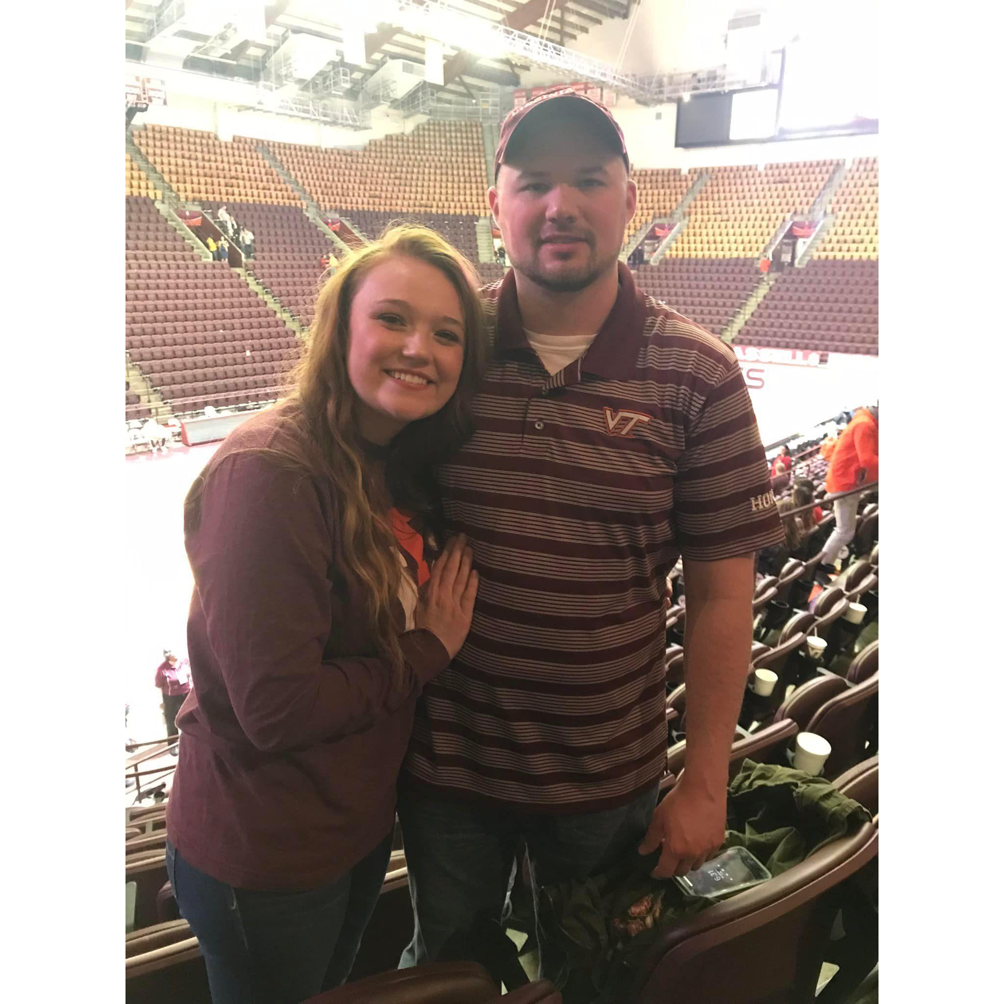 November 2018 - Our first Virginia Tech Basketball game together!