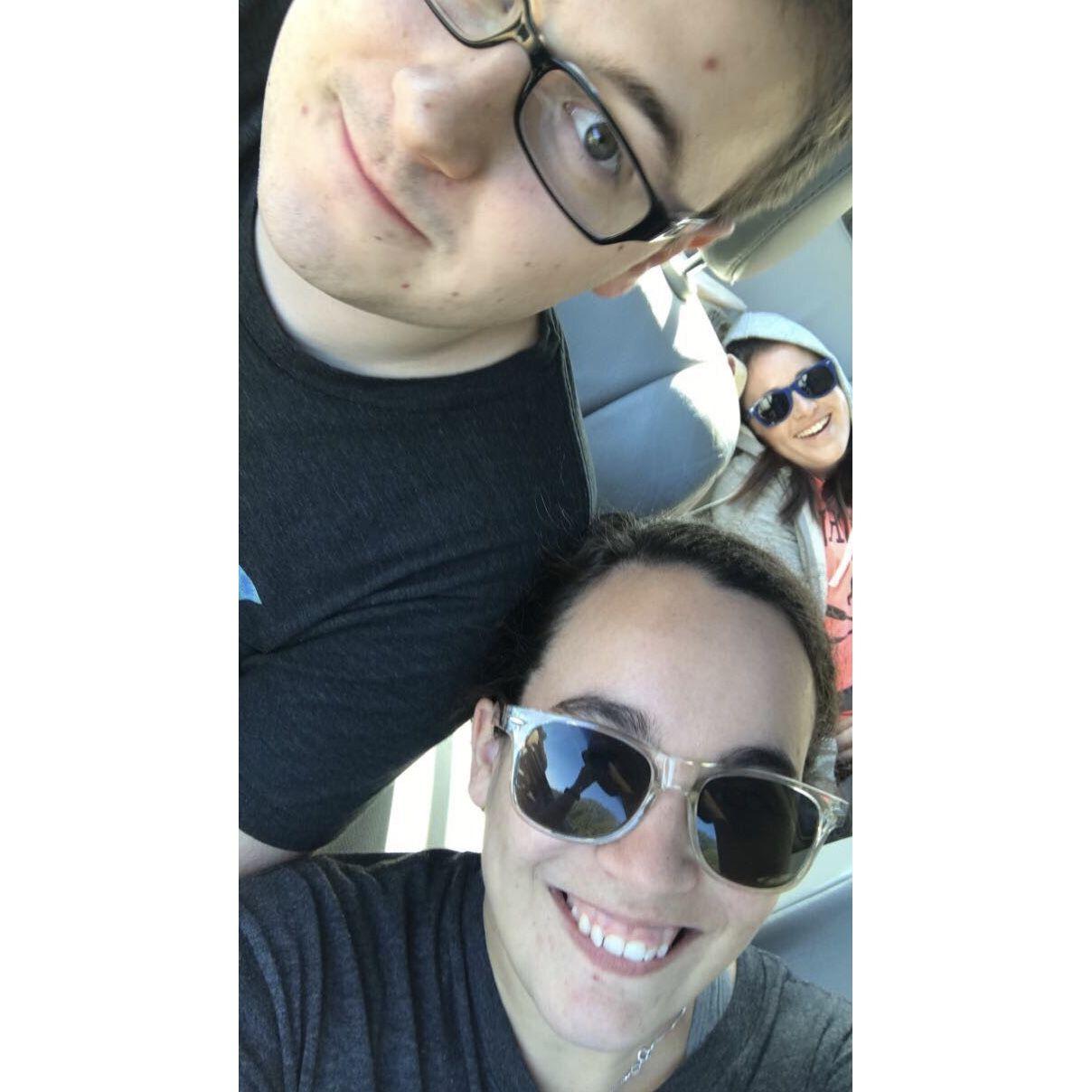 On our way to E-Zoo w/ Maddy in the back