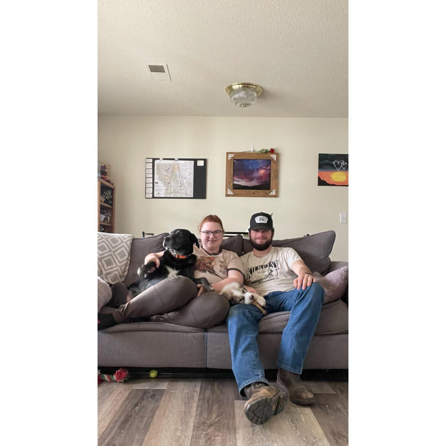 In Winter of 2022 their little family grew by one fluffy member adding Moose.