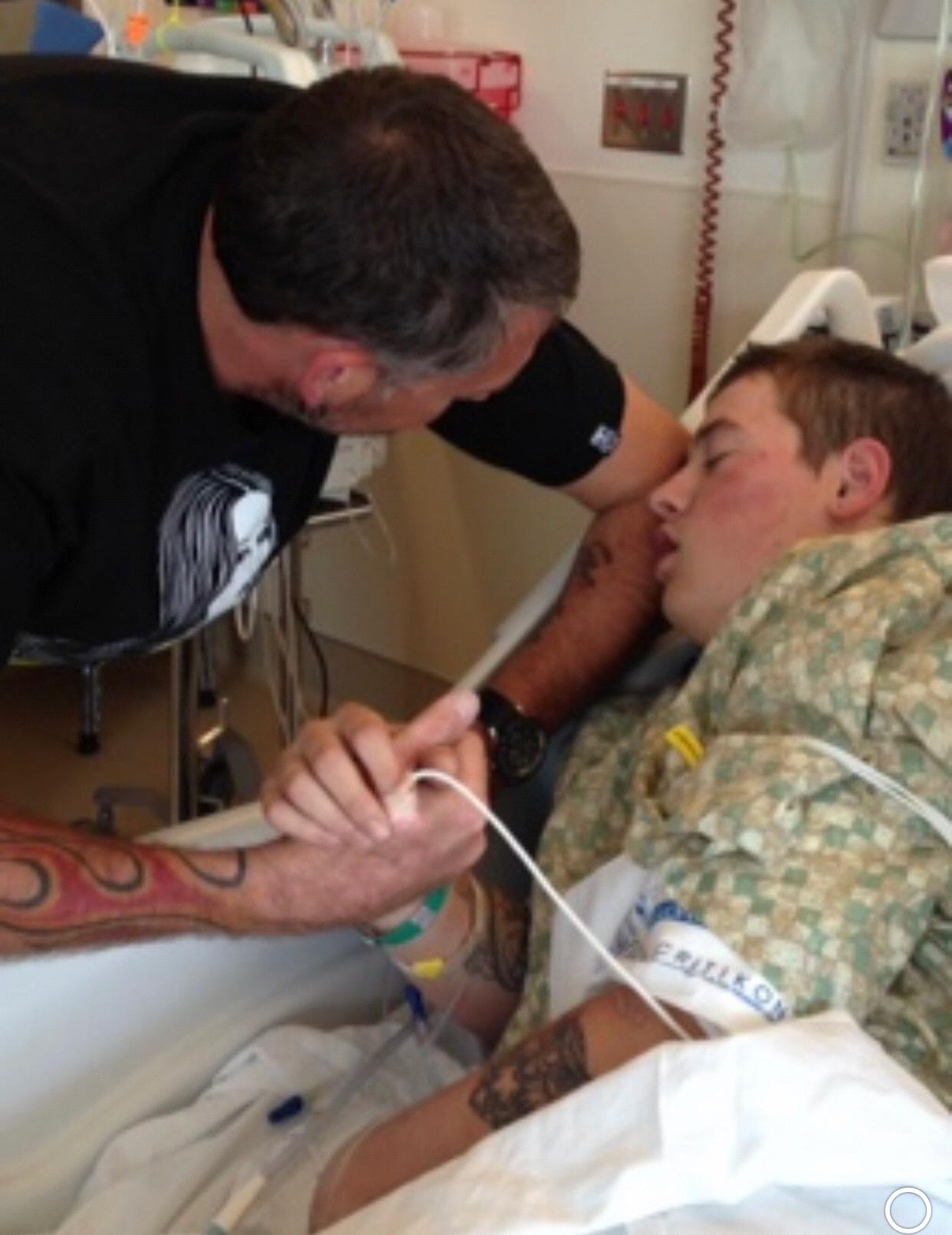 Cody waking up from a coma with his dad right by his side. Not for the 1st time and definitely not the last!