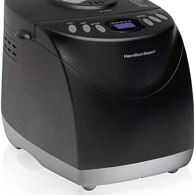 Hamilton Beach 2 lb Digital Bread Maker, Programmable, 12 Settings + Gluten Free, Dishwasher Safe Pan + 2 Kneading Paddles, Black (29882)
