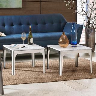 Carrera Bunching Marble Top End Table