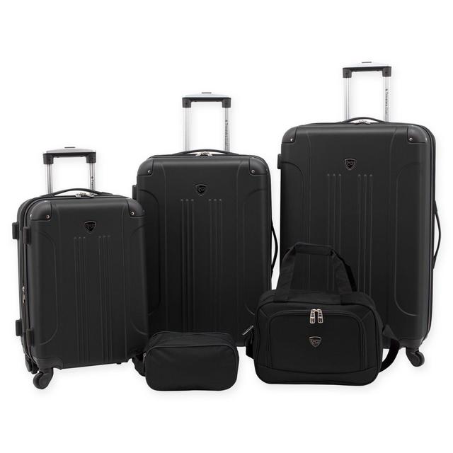 Traveler's Club® Chicago Plus 5-Piece Hardside Spinner Luggage Set in Black