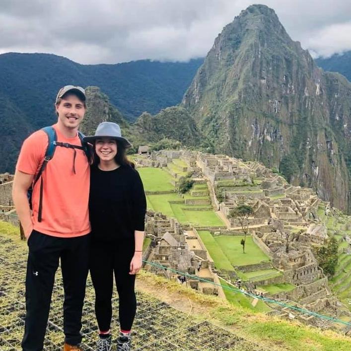 Our first international trip together was to Peru in 2019! Here we are at Machu Picchu.