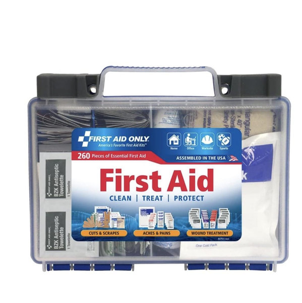 First Aid Only 91248 OSHA-Compliant First Aid Kit, All-Purpose 50-Person Emergency First Aid Kit for Business, Worksite, Home, and Car, 260 Pieces