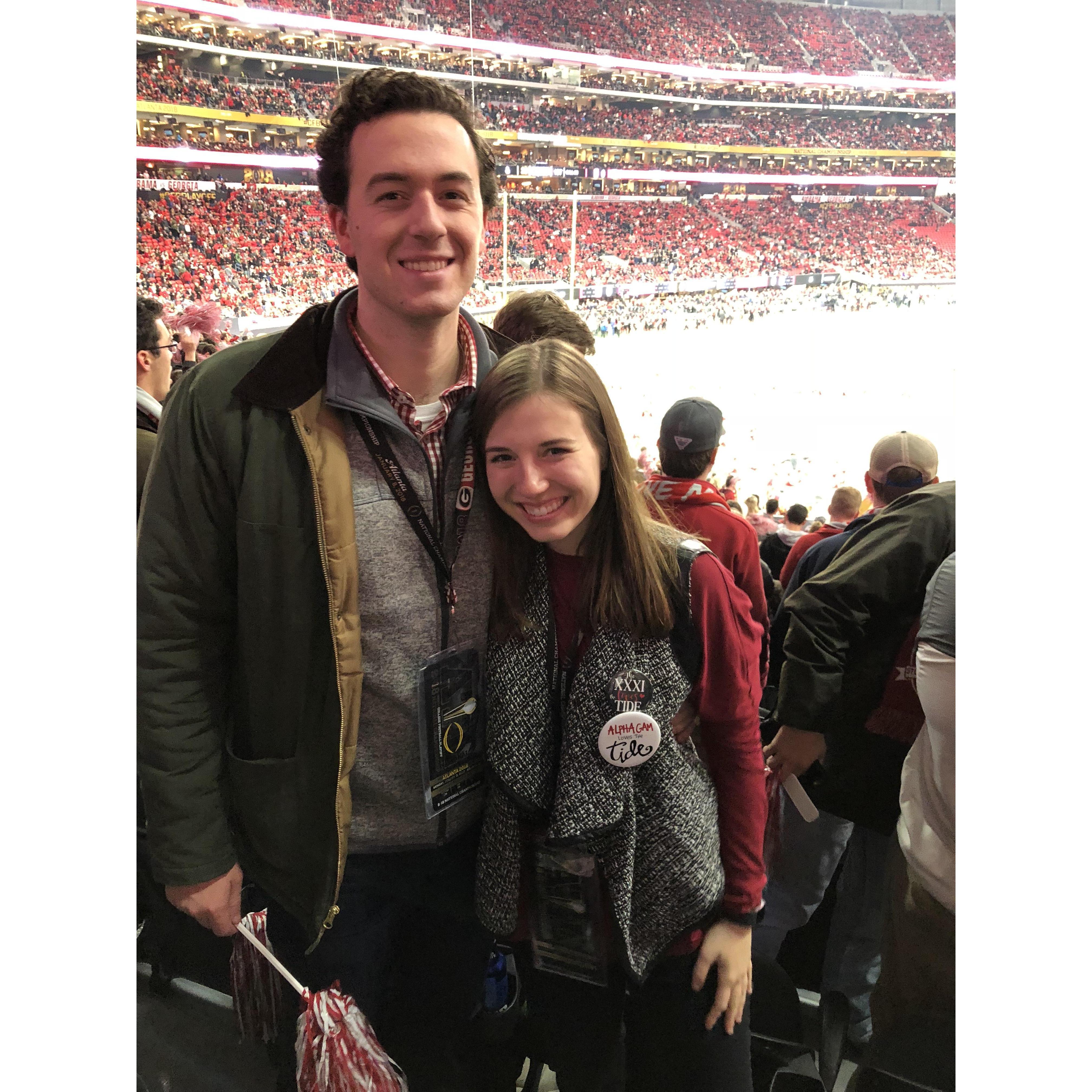 National Championship our senior year. Roll Tide!